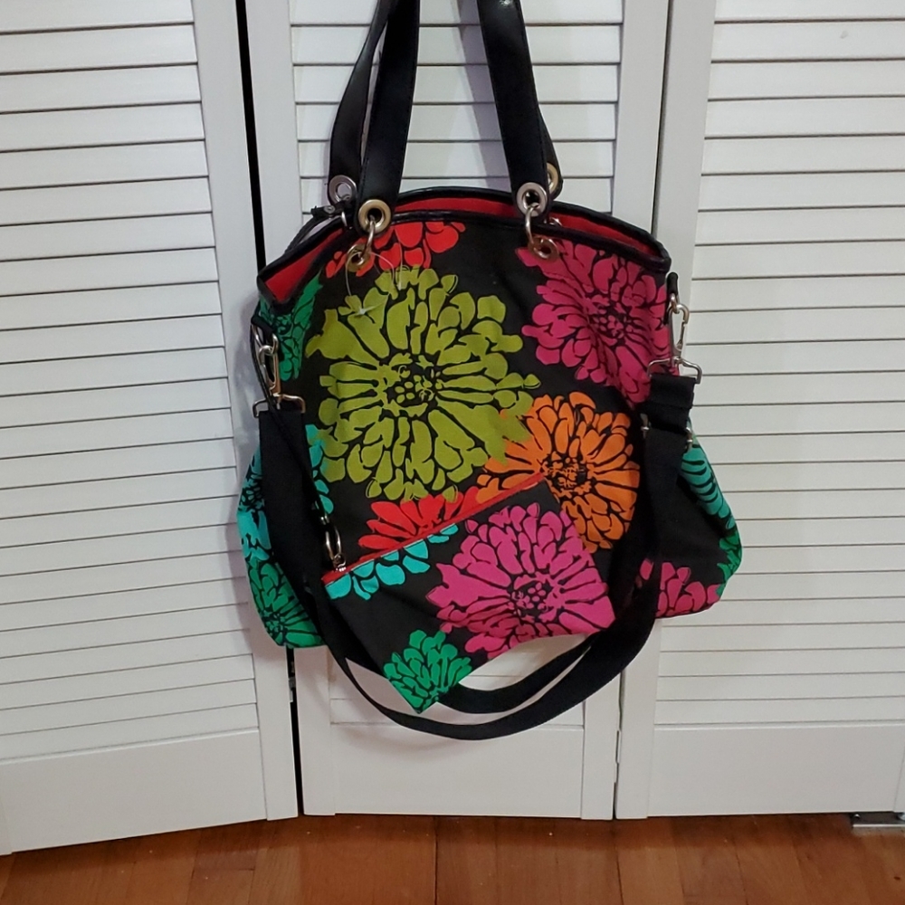 Cute canvas tote bag with zipper pouch